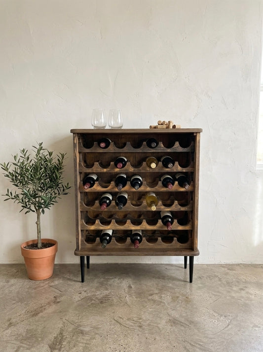 Solid Oak Standing Wine Rack